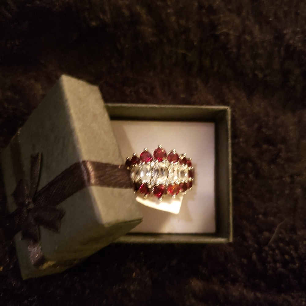 ruby sterling silver ring size 5 - Picture 2 of 2